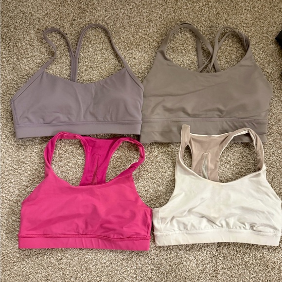 4 lululemon sports bras 3 size 6 white is size 4